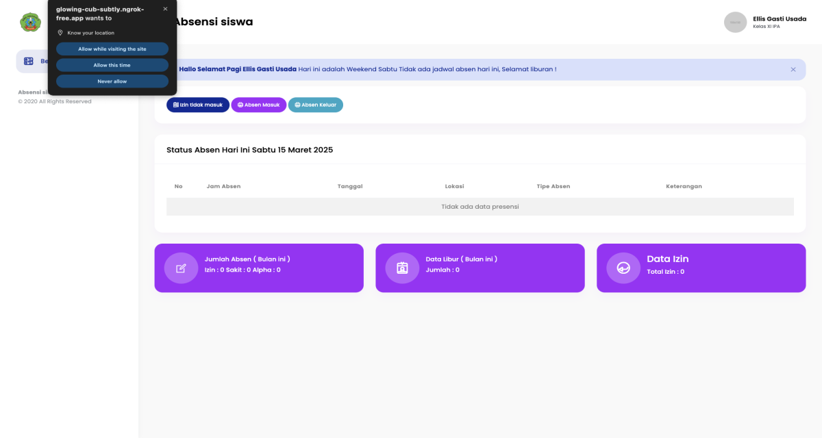 Aplikasi Absensi Online dengan Face Detection dan Lokasi